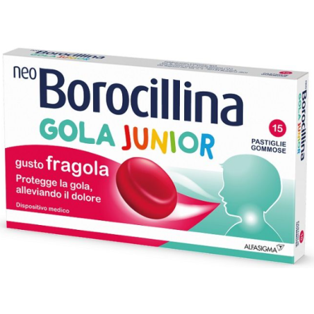 NEOBOROCILLINA GOLA JUNIOR 15 PASTIGLIE FRAGOLA NEOBOROCILLINA GOLA JUNIOR 15 PASTIGLIE FRAGOLA