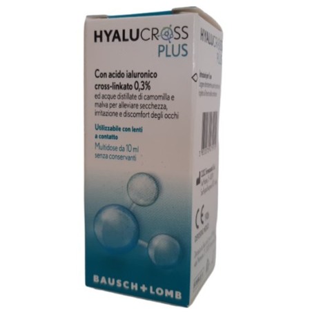 Hyalucross Plus Collirio Sterile con Acido Ialuronico per Occhio Secco 10ml Hyalucross Plus Collirio Sterile con Acido Ialuronico per Occhio Secco 10ml