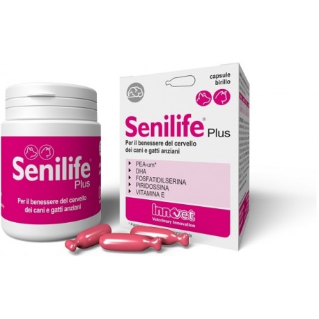 Senilife Plus integratore per funzioni cognitive di cani e gatti anziani 60 capsule