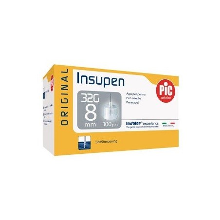Pic Insupen Ago per Penna Original Gauge 32x8 mm 100 Pezzi Pic Insupen Ago per Penna Original Gauge 32x8 mm 100 Pezzi