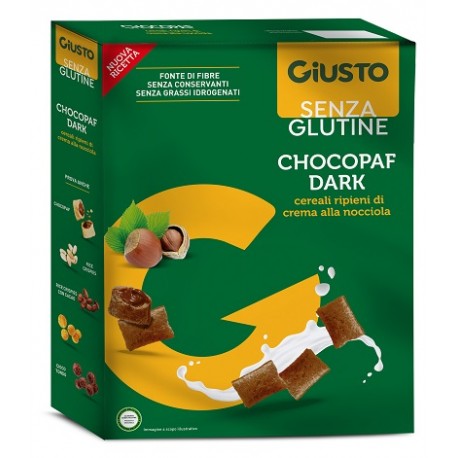 Giusto Senza Glutine Chocopaff Dark cereali ripieni di crema alla nocciola 300 g