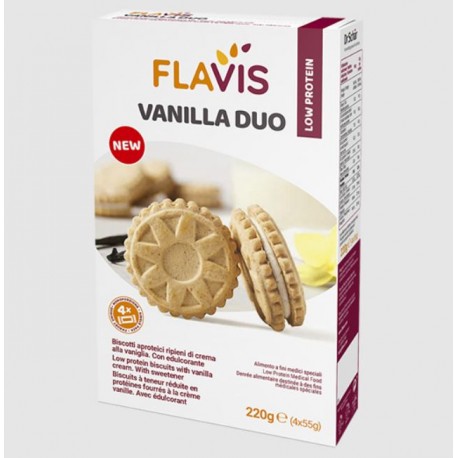 Flavis Vanilla Duo biscotti aproteici con crema alla vaniglia 220 g