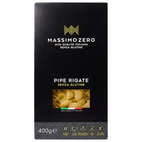 Massimo Zero Pipe Rigate pasta senza glutine ingredienti naturali 400 g
