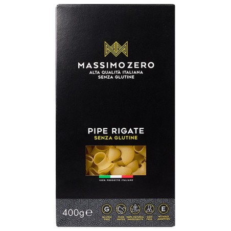 Massimo Zero Pipe Rigate pasta senza glutine ingredienti naturali 400 g Massimo Zero Pipe Rigate pasta senza glutine ingredienti naturali 400 g