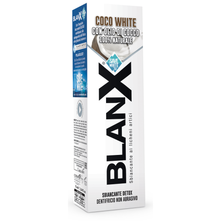 Blanx Coco White dentifricio sbiancante non abrasivo con olio di cocco 75 ml Blanx Coco White dentifricio sbiancante non abrasivo con olio di cocco 75 ml