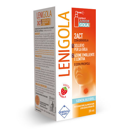 Lenigola Spray Junior per mal di gola dei bambini gusto fragola 20 ml