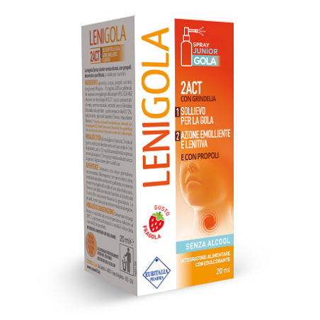 Lenigola Spray Junior per mal di gola dei bambini gusto fragola 20 ml Lenigola Spray Junior per mal di gola dei bambini gusto fragola 20 ml
