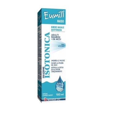 Eumill Naso Spray Soluzione Isotonica per igiene nasale quotidiana di adulti e bambini 100 ml Eumill Naso Spray Soluzione Isotonica per igiene nasale quotidiana di adulti e bambini 100 ml
