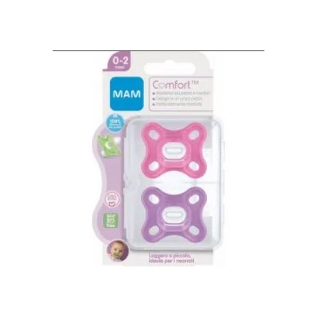 Mam Comfort 0-2 Mesi Ciuccio in silicone confezione doppia rosa