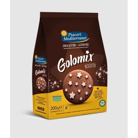 Piaceri Mediterranei Golomix Biscotto senza glutine al cioccolato con stelline 200 g Piaceri Mediterranei Golomix Biscotto senza glutine al cioccolato con stelline 200 g