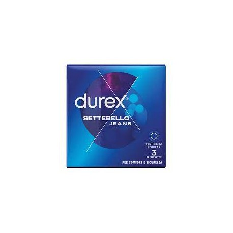 Durex Settebello Jeans profilattico anatomico vestibilità elevata 3 pezzi