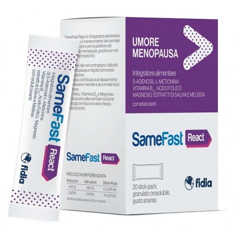 Fidia SameFast React Umore Menopausa Integratore per Rilassamento 20 stick pack