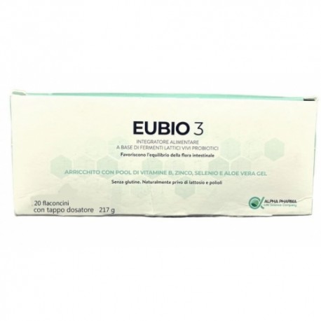 Eubio 3 integratore con fermenti lattici vivi e probiotici 20 flaconcini