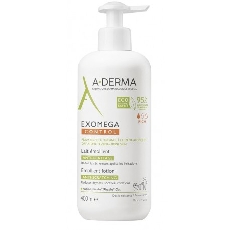 A-Derma Exomega Control Latte Emolliente Anti-Grattage per Dermatite Atopica 400ml