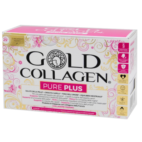 Gold Collagen Pure Plus - Integratore Antiossidante al Collagene per Pelle, Capelli e Unghie 10 Flaconi da 5ml Gold Collagen Pure Plus - Integratore Antiossidante al Collagene per Pelle, Capelli e Unghie 10 Flaconi da 5ml