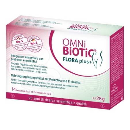 Omni Biotic Flora Plus+ integratore con probiotici e prebiotici 14 bustine Omni Biotic Flora Plus+ integratore con probiotici e prebiotici 14 bustine