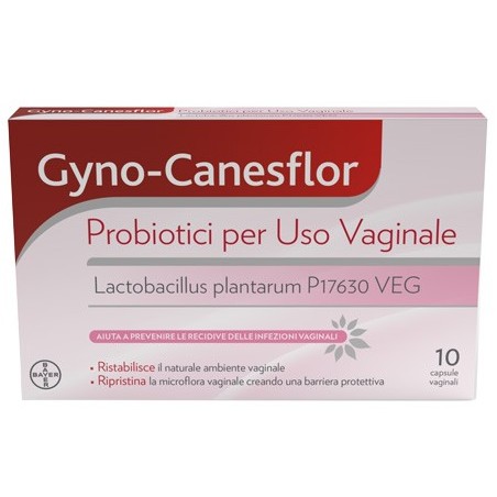 Bayer Gyno-canesflor probiotici per flora batterica 10 capsule vaginali Bayer Gyno-canesflor probiotici per flora batterica 10 capsule vaginali