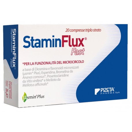 Pizeta Pharma Staminflux Fast Integratore per Microcircolo e Gambe Pesanti 20 compresse