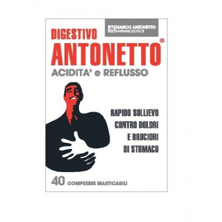 Digestivo Antonetto 40 Compresse Contro Reflusso e Bruciore di Stomaco