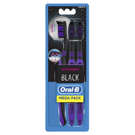 Oral B All Rounder Black Spazzolino Manuale 3 pezzi