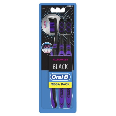 Oral B All Rounder Black Spazzolino Manuale 3 pezzi Oral B All Rounder Black Spazzolino Manuale 3 pezzi