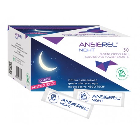 Inpha Duemila Ansierel Night integratore per prendere sonno 30 bustine gusto frutti di bosco