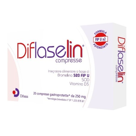 Diflaselin integratore drenante con bromelina 20 compresse gastroprotette 250 mg Diflaselin integratore drenante con bromelina 20 compresse gastroprotette 250 mg
