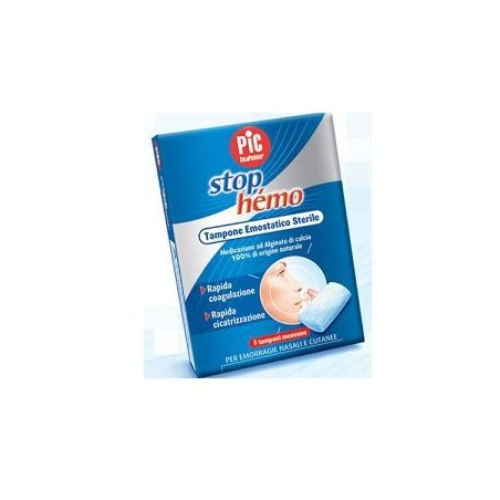 PIC Stop Hemo 5 tamponi emostatici per emorragie nasali e cutanee PIC Stop Hemo 5 tamponi emostatici per emorragie nasali e cutanee