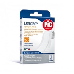 PIC Delicate Cerotto in striscia delicato con tampone alla clorexidina 1 striscia bianca cm 8 x 0,5 m 