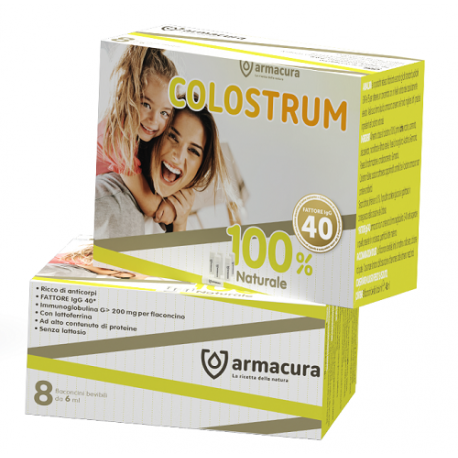Armacura Colostrum integratore a base di colostro ricostituente 8 flaconcini 6 ml