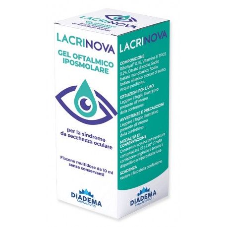 Lacrinova Gel Oftalmico Iposmolare Lacrime Artificiali per Occhi Secchi 10ml