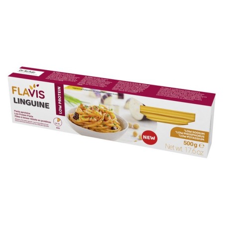 Dr. Schar Flavis Linguine Aproteiche con poco sodio fosforo potassio 500 g Dr. Schar Flavis Linguine Aproteiche con poco sodio fosforo potassio 500 g