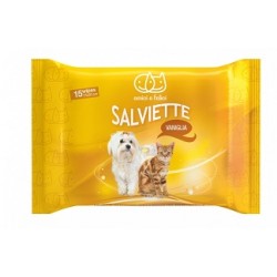 Amici & Felici Salviette pocket alla vaniglia detergenti per igiene del pelo di cani e gatti 15 pezzi