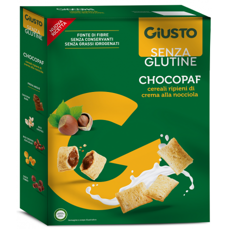 Giusto Senza Glutine Chocopaf Cereali ripieni di crema alla nocciola 300 g