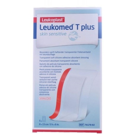 Leukomed T Plus Sensitive medicazione trasparente post operatoria impermeabile 5 pezzi da 8x15 cm