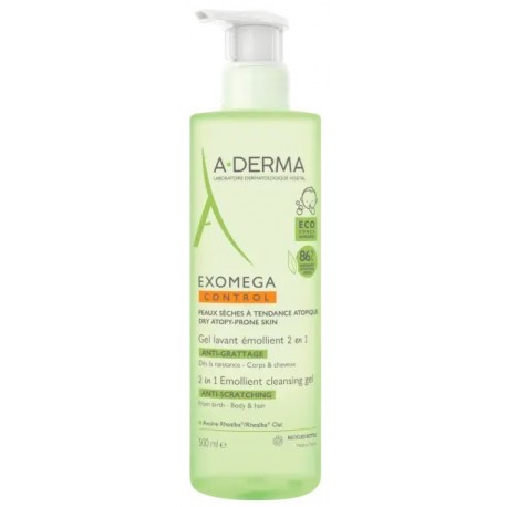 Aderma Exomega Control Detergente delicato viso corpo e capelli pelle atopica 500 ml