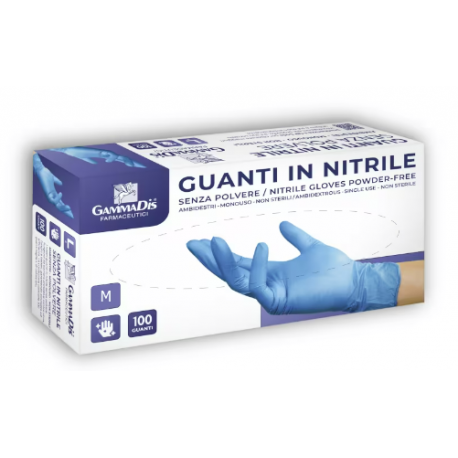 GUANTI NITRILE SENZA POLVERE MEDIUM 100 PEZZI