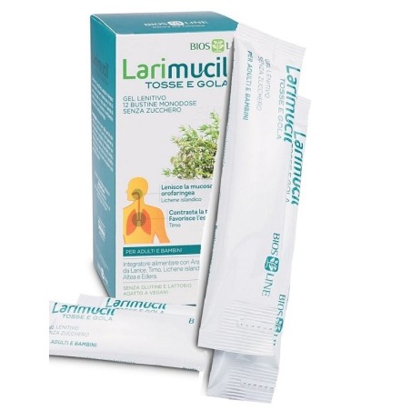 Bios Line Larimucil Tosse Gola integratore lenitivo per mucosa orofaringea irritata 12 bustine 10 ml Bios Line Larimucil Tosse Gola integratore lenitivo per mucosa orofaringea irritata 12 bustine 10 ml
