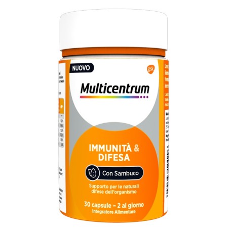 Multicentrum Immunità & Difesa integratore con sambuco per sistema immunitario 30 capsule Multicentrum Immunità & Difesa integratore con sambuco per sistema immunitario 30 capsule