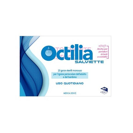 Octilia Salviette Perioculari per l'igiene degli occhi di adulti e bambini 20 garze