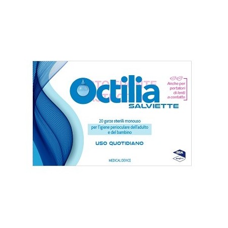 Octilia Salviette Perioculari per l'igiene degli occhi di adulti e bambini 20 garze Octilia Salviette Perioculari per l'igiene degli occhi di adulti e bambini 20 garze