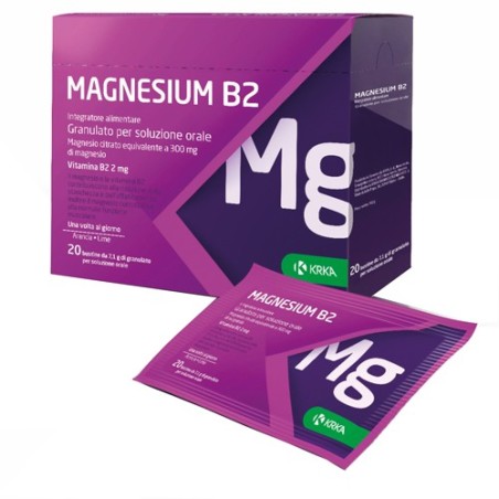 Magnesium B2 300/2mg integratore contro stanchezza e affaticamento 20 bustine Magnesium B2 300/2mg integratore contro stanchezza e affaticamento 20 bustine