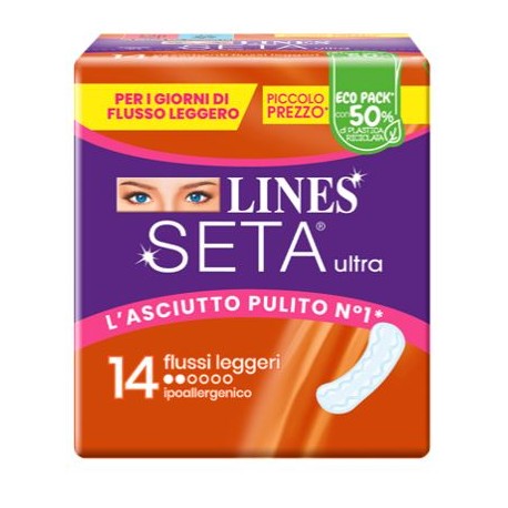 Lines Seta Ultra Assorbenti per Flusso Leggero 14 pezzi