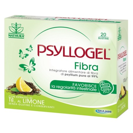 Psyllogel Fibra Tè Limone 20 bustine - Integratore di fibra psyllium per transito intestinale Psyllogel Fibra Tè Limone 20 bustine - Integratore di fibra psyllium per transito intestinale