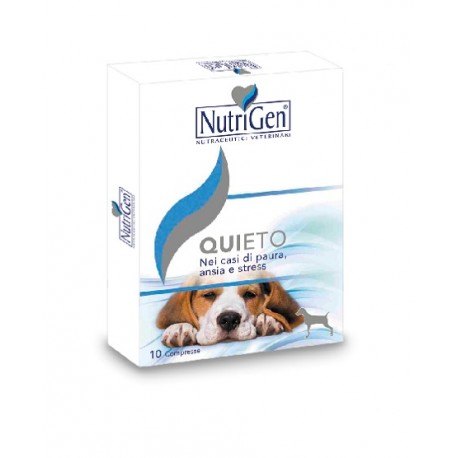 Nutrigen Quieto integratore per paura ansia stress dei cani 10 compresse