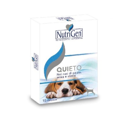 Nutrigen Quieto integratore per paura ansia stress dei cani 10 compresse Nutrigen Quieto integratore per paura ansia stress dei cani 10 compresse