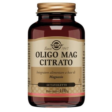 Solgar Oligo Mag Citrato - Integratore di magnesio 60 tavolette Solgar Oligo Mag Citrato - Integratore di magnesio 60 tavolette