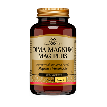 Solgar Dima Magnum Mag Plus integratore per stress e stanchezza 100 tavolette Solgar Dima Magnum Mag Plus integratore per stress e stanchezza 100 tavolette