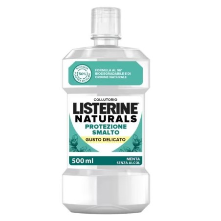 Listerine Naturals Protezione Smalto gusto delicato formula biodegrabile 500 ml Listerine Naturals Protezione Smalto gusto delicato formula biodegrabile 500 ml