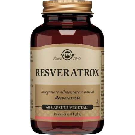 Solgar Resveratrox - Integratore antiossidante con resveratrolo 60 capsule vegetali Solgar Resveratrox - Integratore antiossidante con resveratrolo 60 capsule vegetali